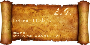 Lohner Illés névjegykártya